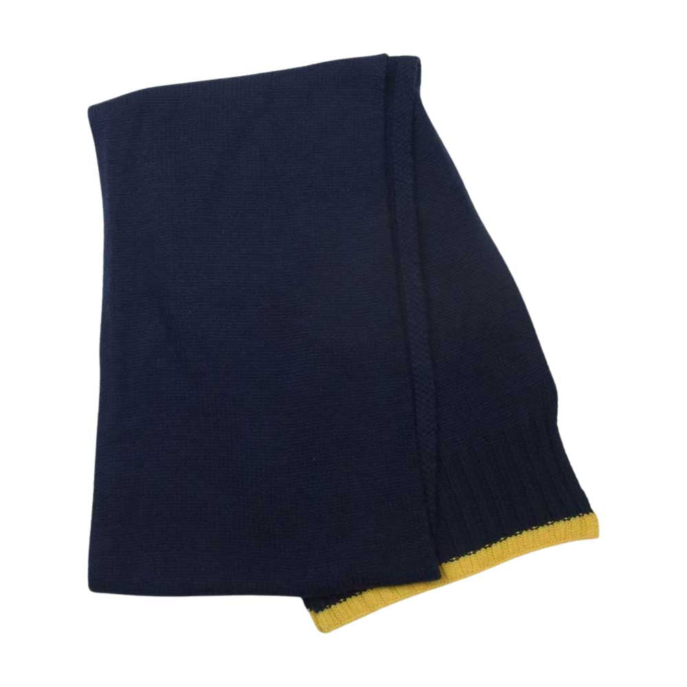 RALPH LAUREN ラルフローレン ポロベア ウール マフラー ネイビー系 O/S【新古品】【未使用】【中古】