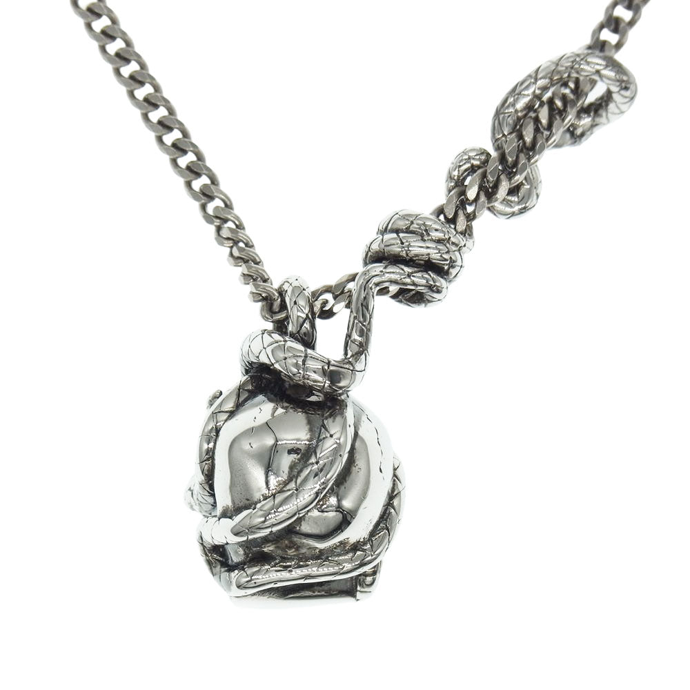 Alexander McQueen アレキサンダーマックイーン スカル スネーク ネックレス ブラック系【中古】