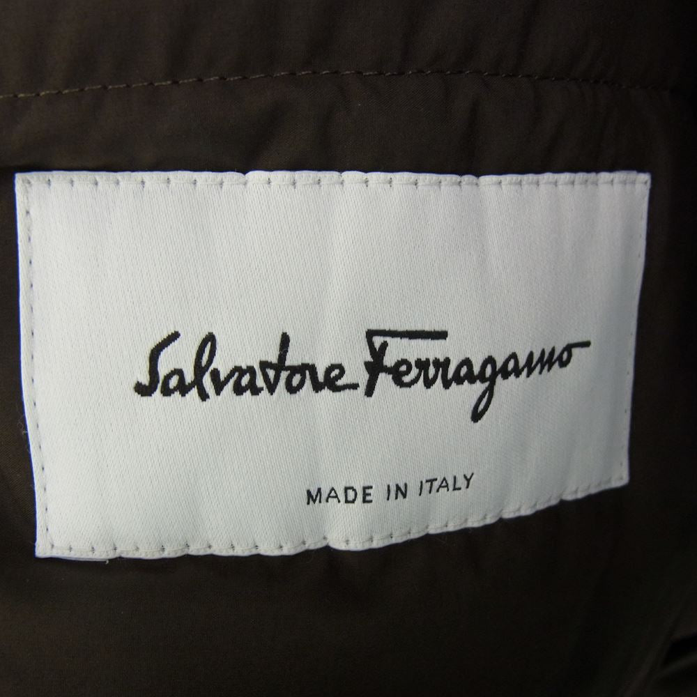 Salvatore Ferragamo サルヴァトーレフェラガモ 010-02540-29 コーデュロイ ボンバー ジャケット ダークブラウン系 46【中古】