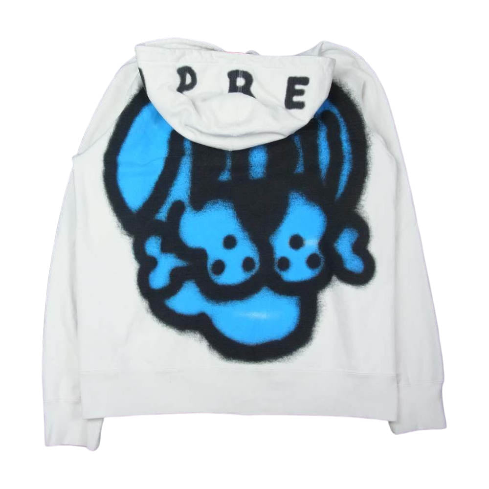 Supreme シュプリーム 18AW Bone Zip Up Sweatshirt ボーン ジップ アップ スウェット パーカー ホワイト系 L【中古】