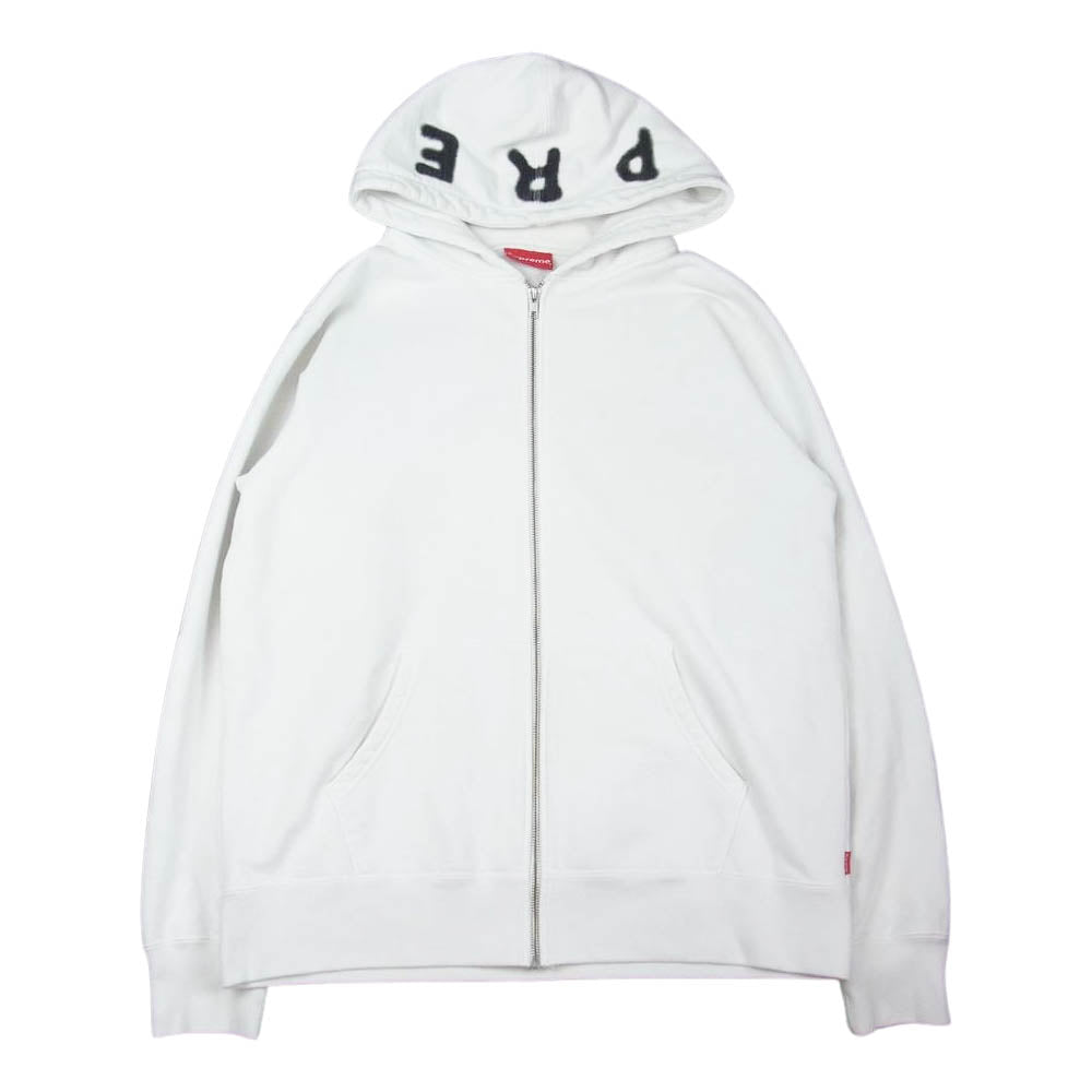 Supreme シュプリーム 18AW Bone Zip Up Sweatshirt ボーン ジップ アップ スウェット パーカー ホワイト系 L【中古】