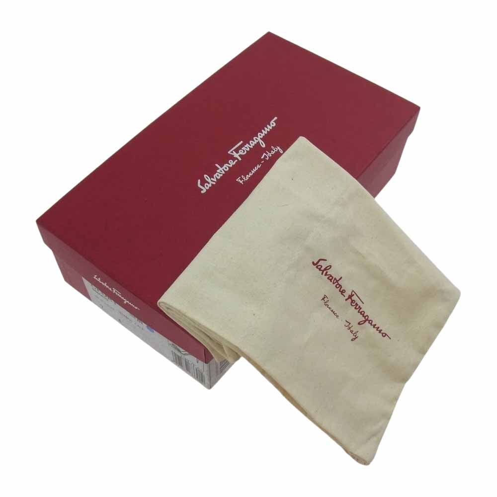 Salvatore Ferragamo サルヴァトーレフェラガモ ミュール ブラックリボン サンダル ホワイト系 7c【中古】