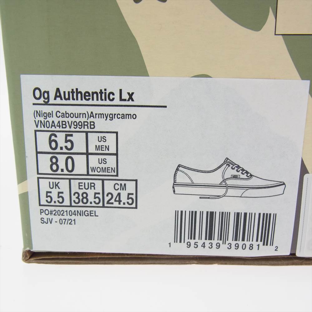 VANS バンズ Nigel Cabourn x Vault by Vans ナイジェルケーボン OG Authentic LX Camo オーセンティック スニーカー 24.5cm【中古】
