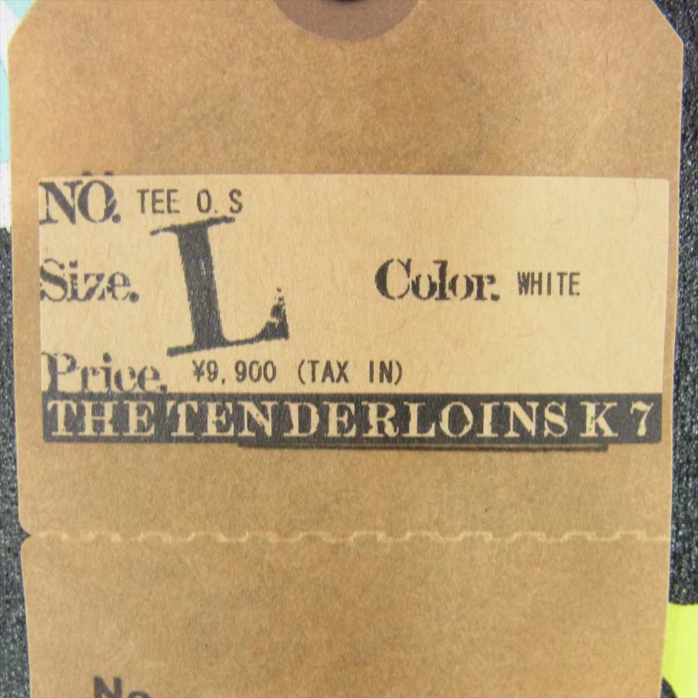 TENDERLOIN テンダーロイン TEE O.S ハット ボルネオスカル プリント 半袖 Tシャツ ホワイト系 L【極上美品】【中古】