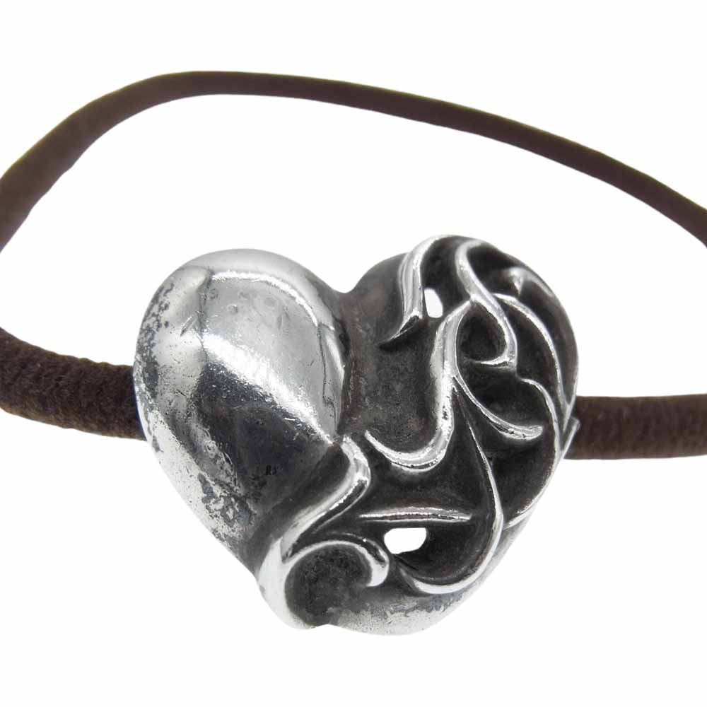CHROME HEARTS クロムハーツ（原本無） HAIRBAND ハート ボタン ヘアゴム コンチョ シルバー系【中古】