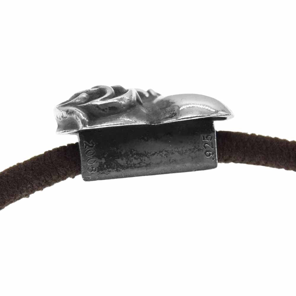 CHROME HEARTS クロムハーツ（原本無） HAIRBAND ハート ボタン ヘアゴム コンチョ シルバー系【中古】
