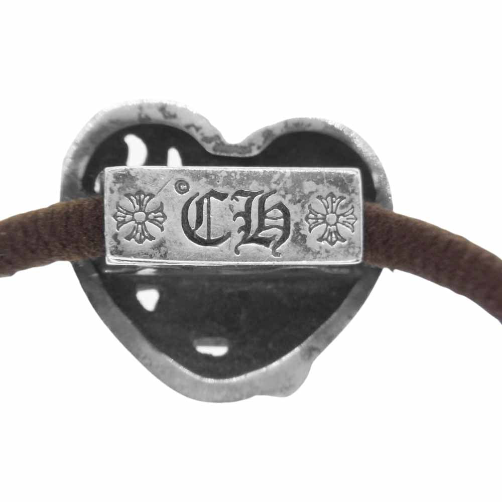 CHROME HEARTS クロムハーツ（原本無） HAIRBAND ハート ボタン ヘアゴム コンチョ シルバー系【中古】
