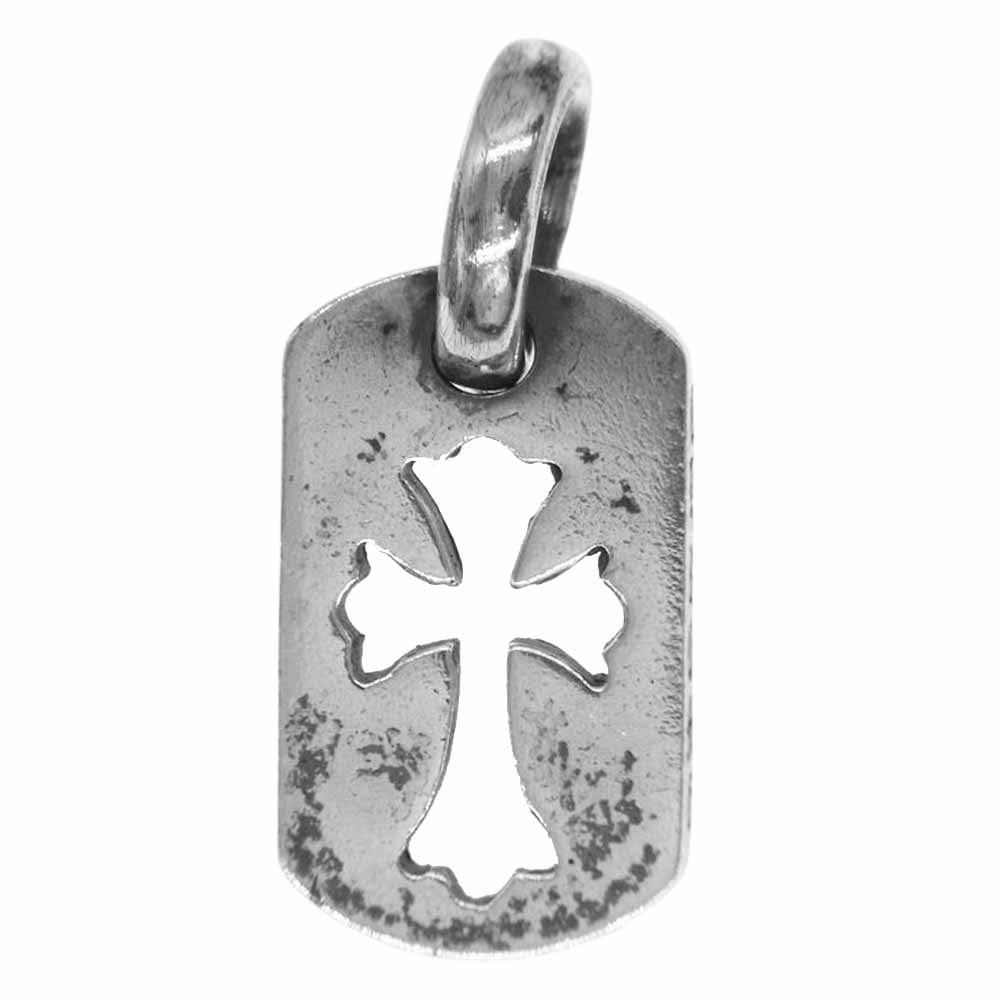 CHROME HEARTS クロムハーツ（原本無） DT TNY CO CRS タイニー カット アウト クロス ドッグタグ チャーム シルバー系【中古】