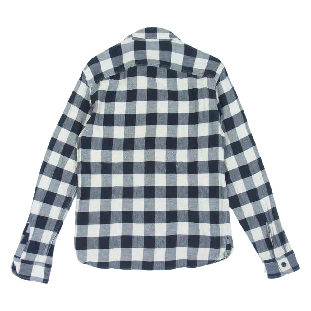 RRL ダブルアールエル ブロックチェック ネルシャツ マチ ブラック系 ホワイト系 XS【中古】