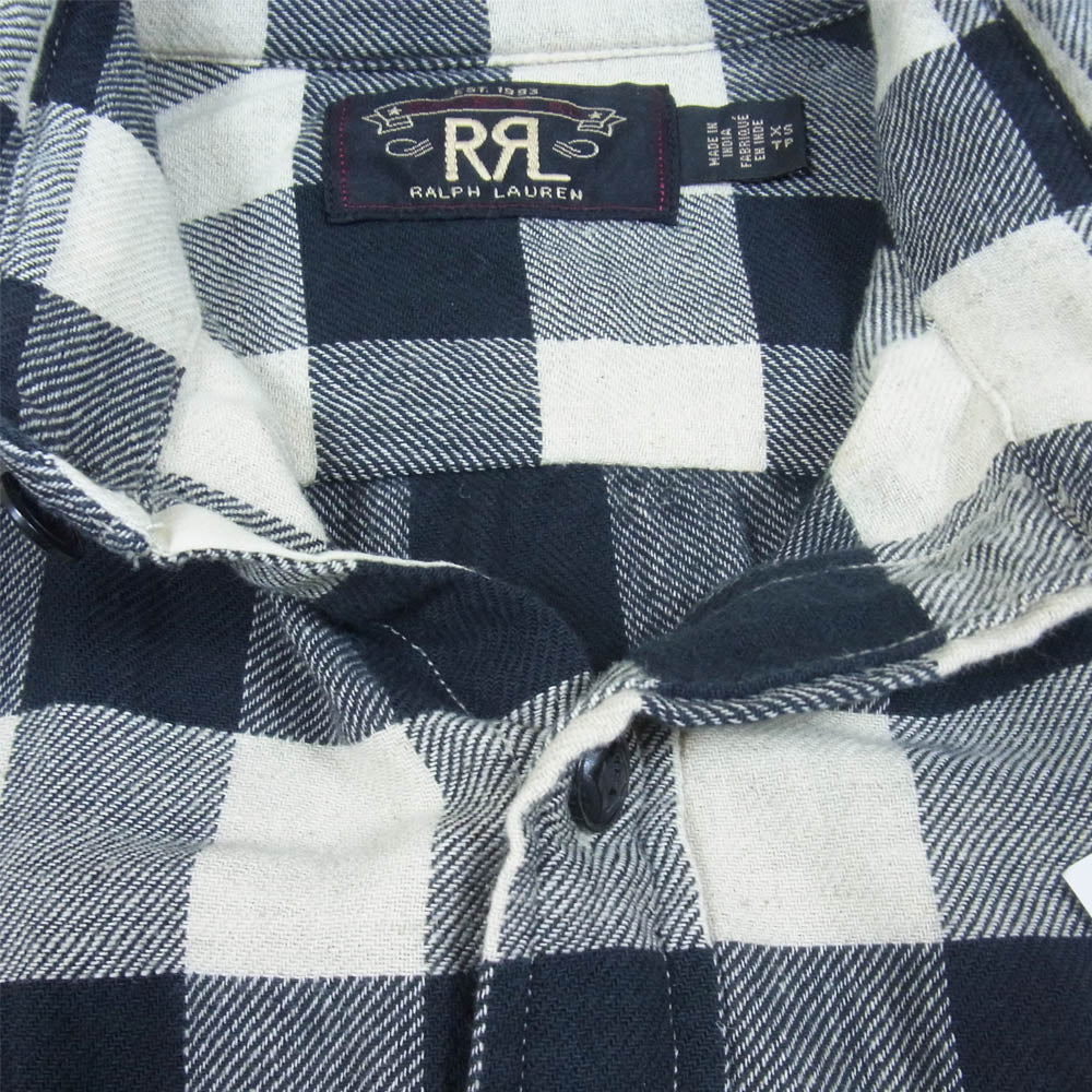 RRL ダブルアールエル ブロックチェック ネルシャツ マチ ブラック系