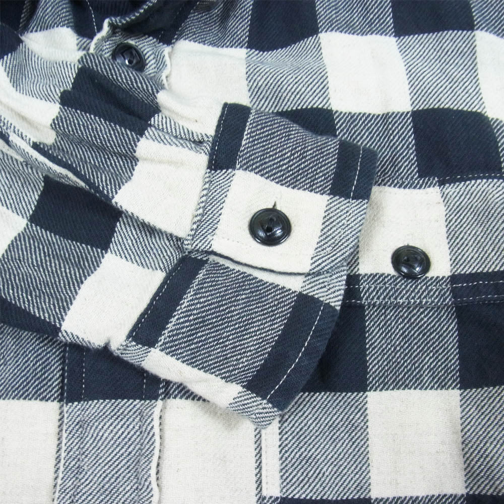 RRL ダブルアールエル ブロックチェック ネルシャツ マチ ブラック系 ホワイト系 XS【中古】