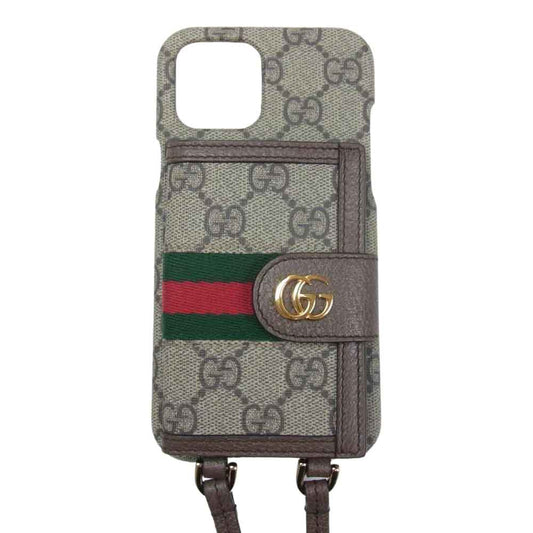 GUCCI グッチ 675983 617664 オフィディア オンライン限定 iPhone12 ProMax ケース ブラウン系【中古】