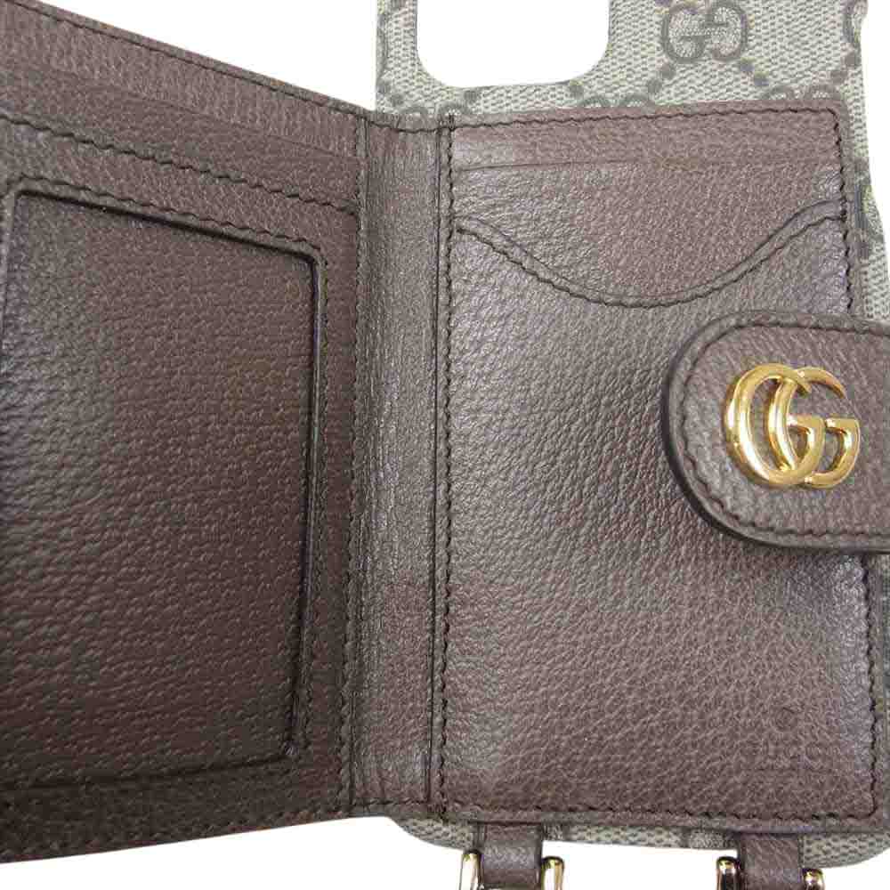 GUCCI グッチ 675983 617664 オフィディア オンライン限定 iPhone12 ProMax ケース ブラウン系【中古】