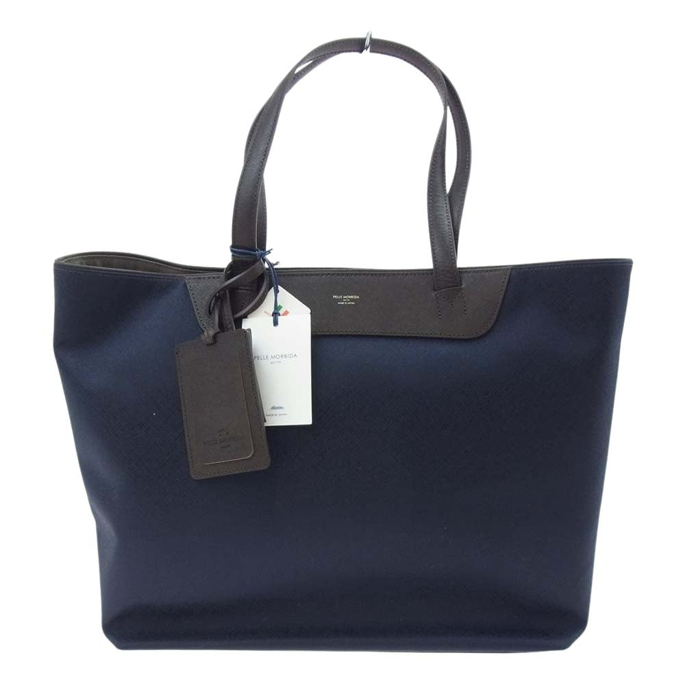 PELLE MORBIDA ペッレモルビダ PMO-CA113 Capitano キャピターノ リモンタ トートバッグ ブラウン×ネイビー ネイビー系 ダークブラウン系【極上美品】【中古】