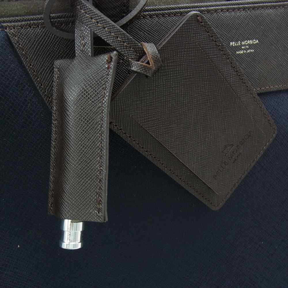 PELLE MORBIDA ペッレモルビダ PMO-CA113 Capitano キャピターノ リモンタ トートバッグ ブラウン×ネイビー ネイビー系 ダークブラウン系【極上美品】【中古】