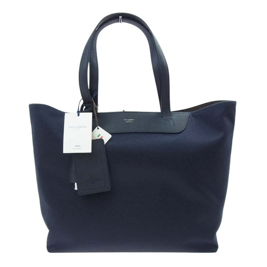 PELLE MORBIDA ペッレモルビダ PMO-CA113 Capitano キャピターノ リモンタ トートバッグ ネイビー×ネイビー ネイビー系【極上美品】【中古】