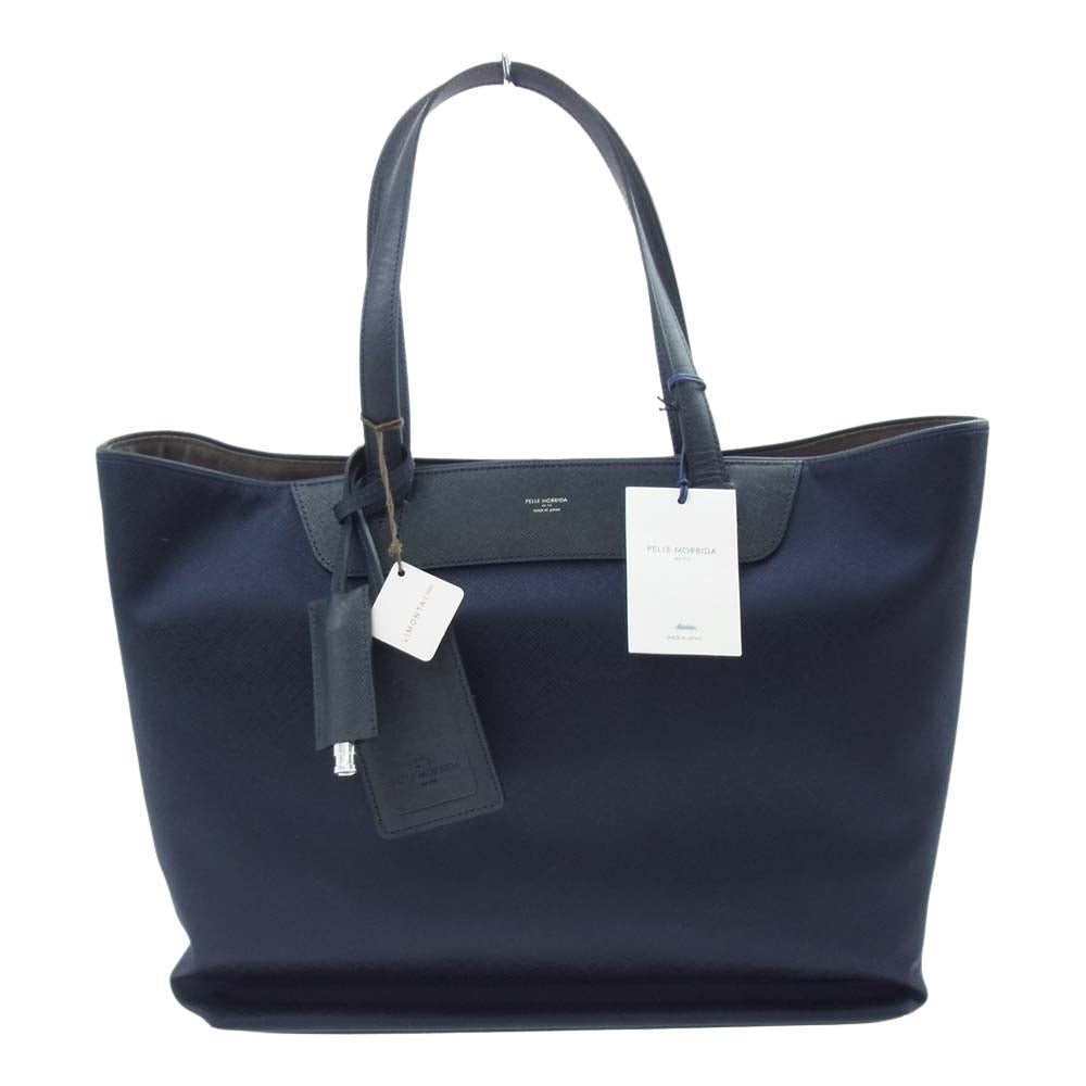 PELLE MORBIDA ペッレモルビダ PMO-CA113 Capitano キャピターノ リモンタ トートバッグ ネイビー×ネイビー ネイビー系【極上美品】【中古】