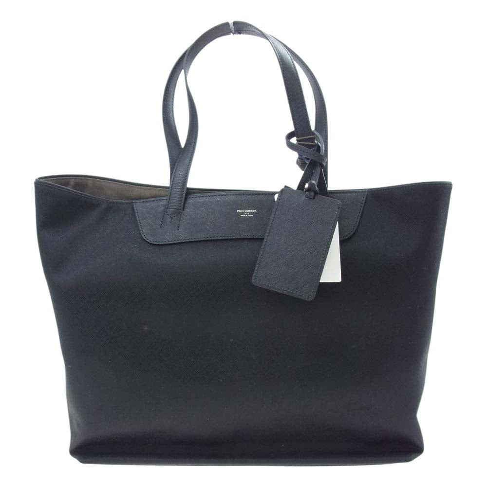 PELLE MORBIDA ペッレモルビダ PMO-CA113 Capitano キャピターノ リモンタ トートバッグ ブラック×ブラック ブラック系【極上美品】【中古】