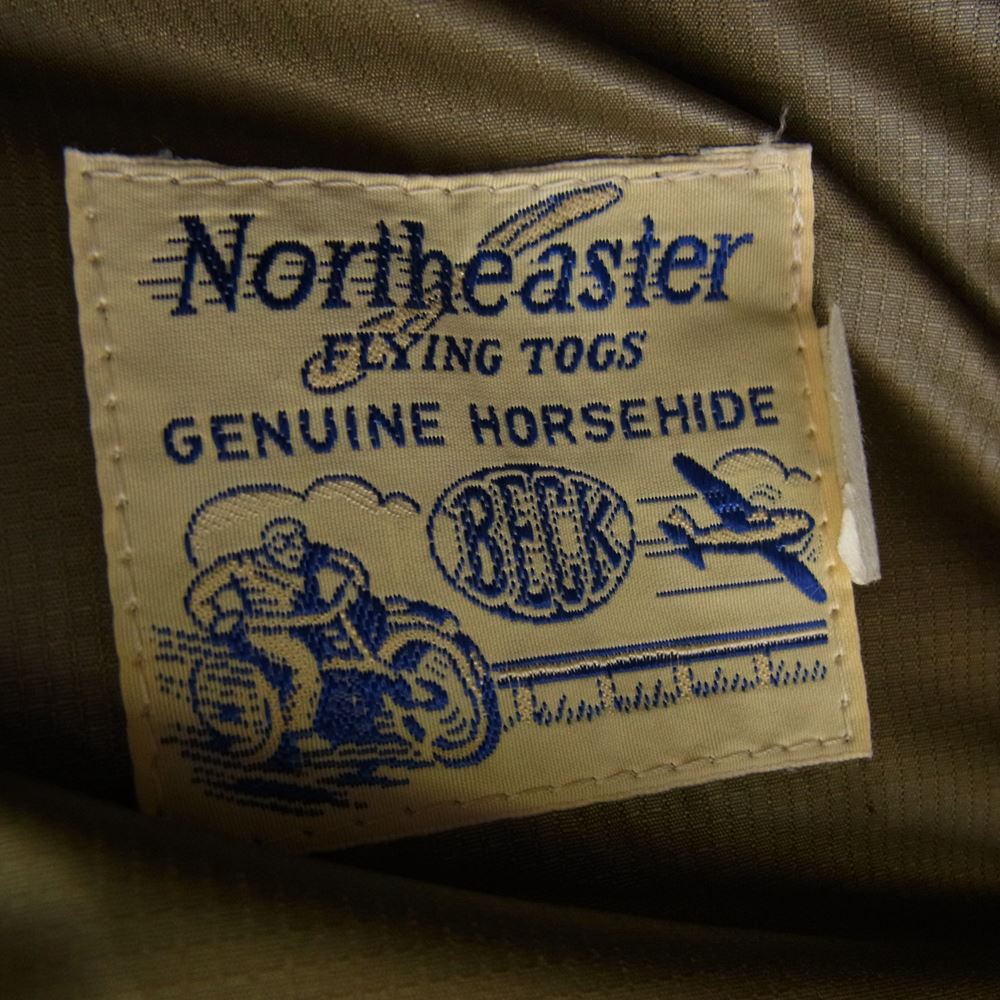 TOY'S McCOY トイズマッコイ TMJ1442  BECK Northeaster ベック ホース ハイド レザー ダウン ベスト ブラック系 42【中古】