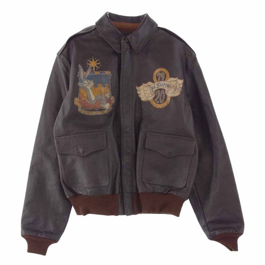 TOY'S McCOY トイズマッコイ TMJ1302 A-2 ROUGH WEAR ラフウェア ホースハイド 実名復刻 HAPPY JACKS GO BUGGY ダークブラウン系 42【極上美品】【中古】