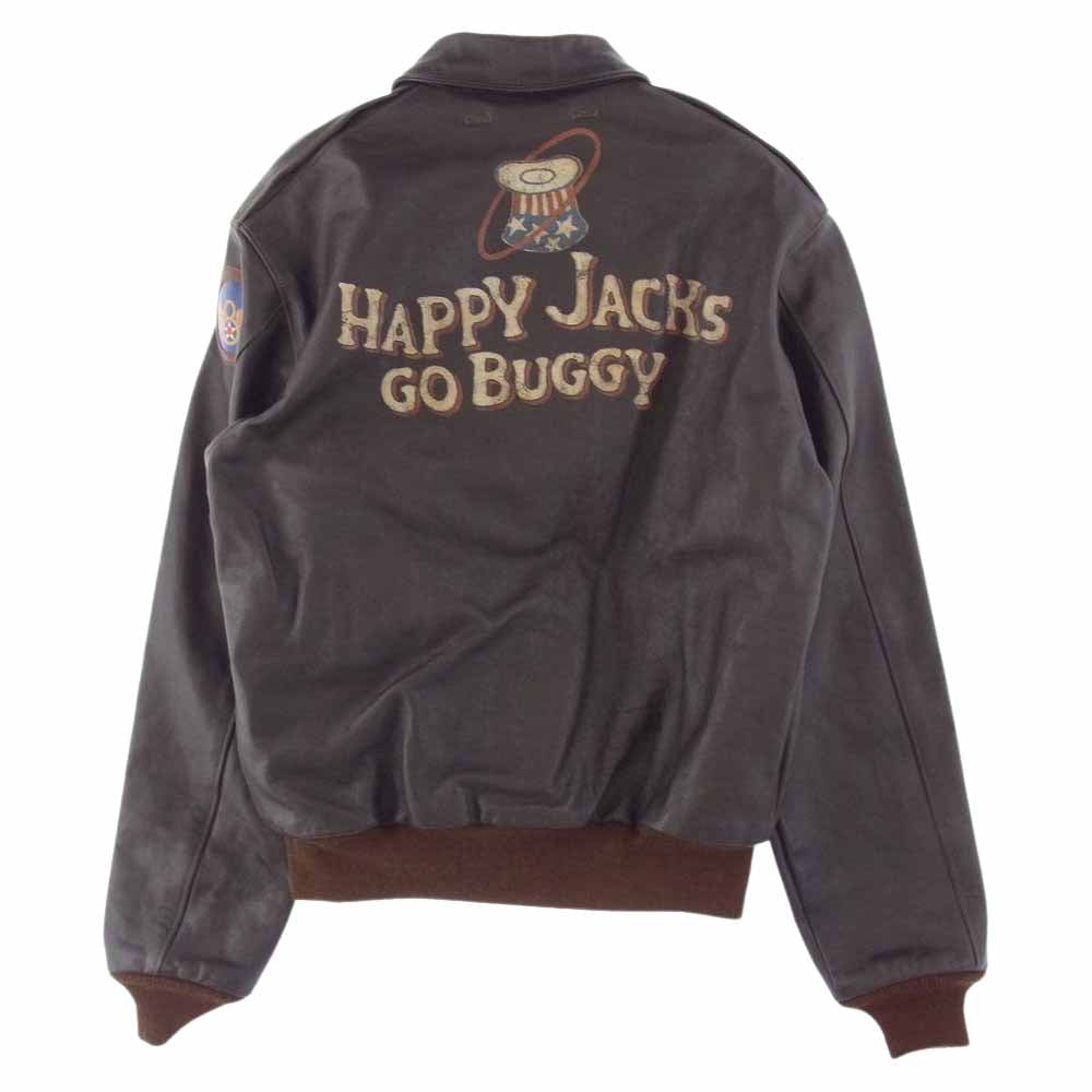 TOY'S McCOY トイズマッコイ TMJ1302 A-2 ROUGH WEAR ラフウェア ホースハイド 実名復刻 HAPPY JACKS GO BUGGY ダークブラウン系 42【極上美品】【中古】