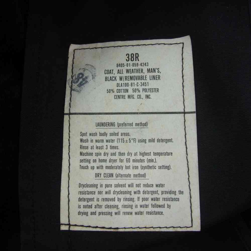 アメリカ海軍 COAT MANS ALL WEATHER BLACK ブラック系 38R【中古】