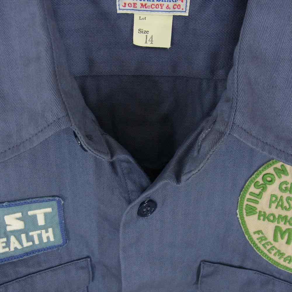 The REAL McCOY'S ザリアルマッコイズ 8HU joe mccoy ジョー マッコイ ワーク 半袖 シャツ チャコール系 14【中古】