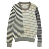 MAISON MARGIELA メゾンマルジェラ 15SS  10ライン レザー エルボーパッチ マルチボーダー コットン ニット ブラック系 ホワイト系 M【中古】