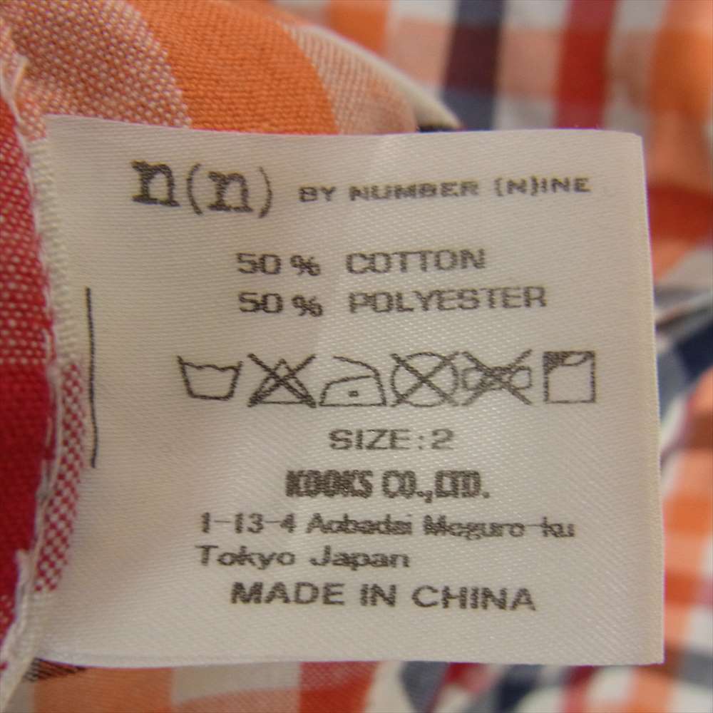 NUMBER(N)INE ナンバーナイン ウェスタン チェック シャツ マルチカラー系 レッド系 2【中古】