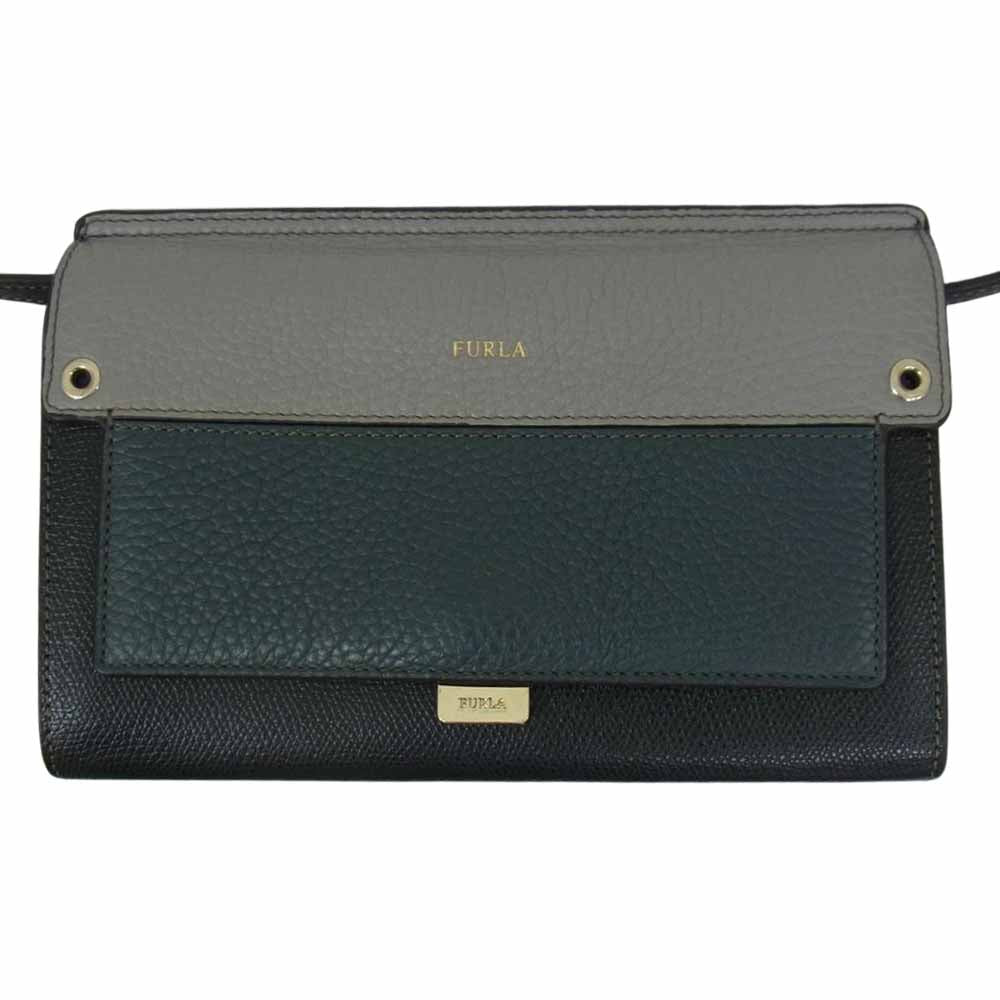 Furla フルラ 984345 ライク 2way ショルダーバッグ ブラック系 ブルー系【中古】
