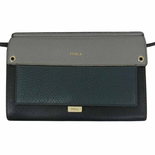 Furla フルラ 984345 ライク 2way ショルダーバッグ ブラック系 ブルー系【中古】