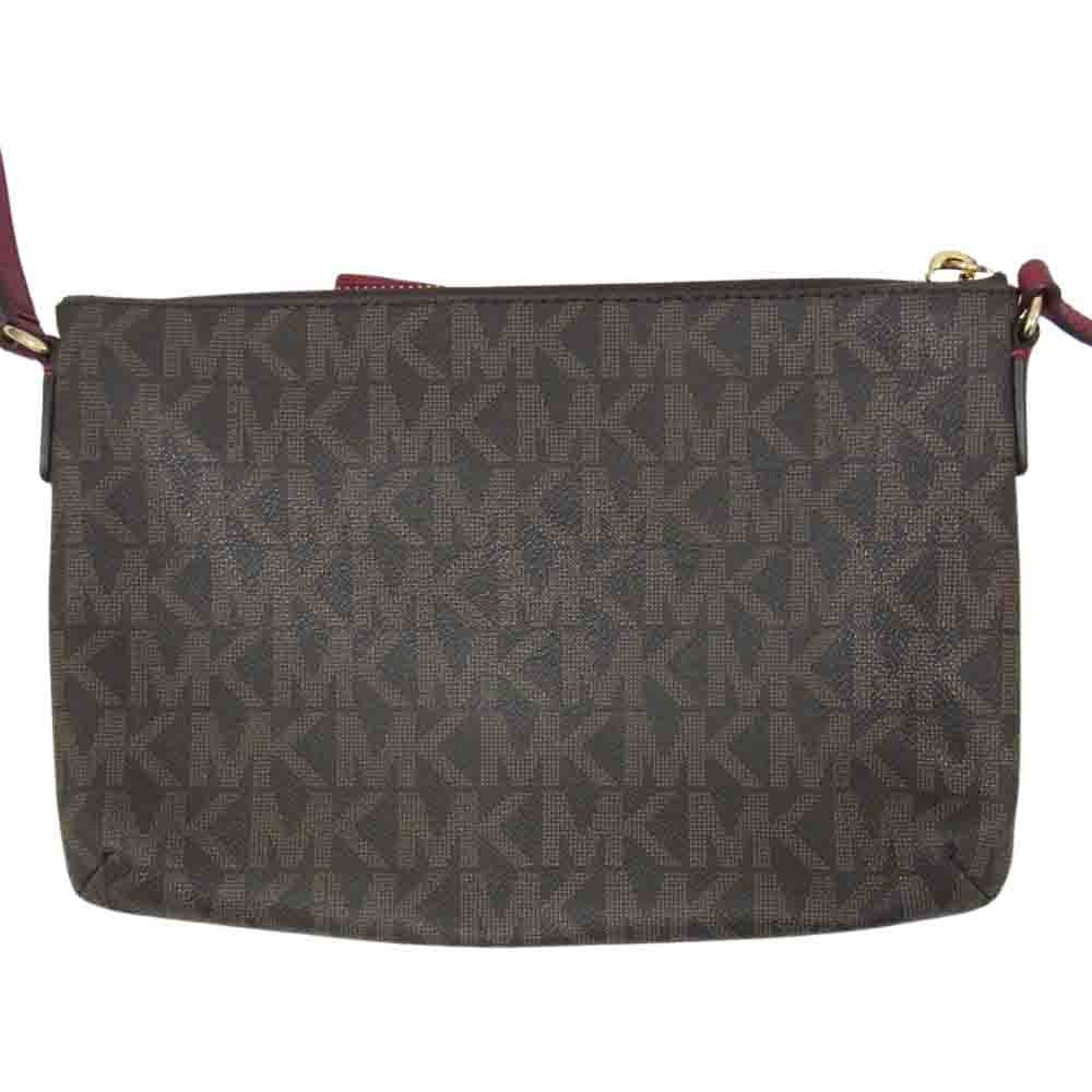Michael Kors マイケルコース 35H7GTVM3B ロゴ 総柄 斜め掛け ショルダーバッグ ブラウン系 ワインレッド系【中古】