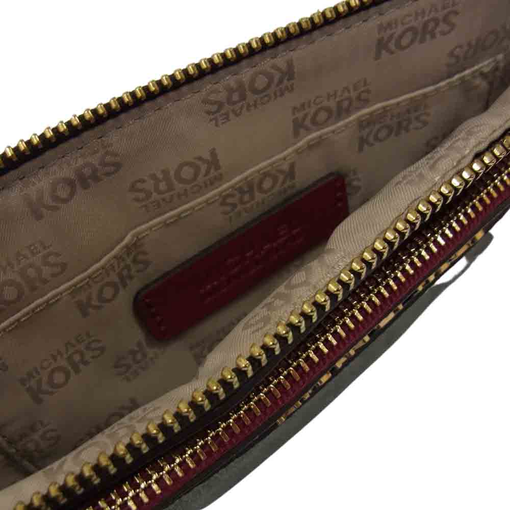 Michael Kors マイケルコース 35H7GTVM3B ロゴ 総柄 斜め掛け ショルダーバッグ ブラウン系 ワインレッド系【中古】