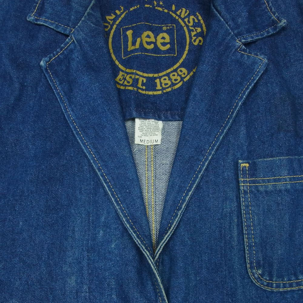 Lee リー 80s ビンテージ デニム テーラード ジャケット コットン USA製 アメリカ製 インディゴブルー系 M【中古】
