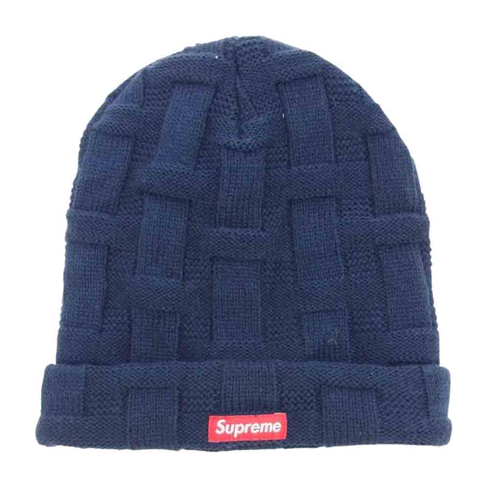 Supreme シュプリーム 19AW Basket Weave Beanie バスケット ウィーブ ビーニー 帽子 ダークネイビー系【中古】