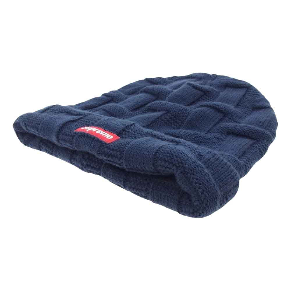 Supreme シュプリーム 19AW Basket Weave Beanie バスケット ウィーブ ビーニー 帽子 ダークネイビー系【中古】