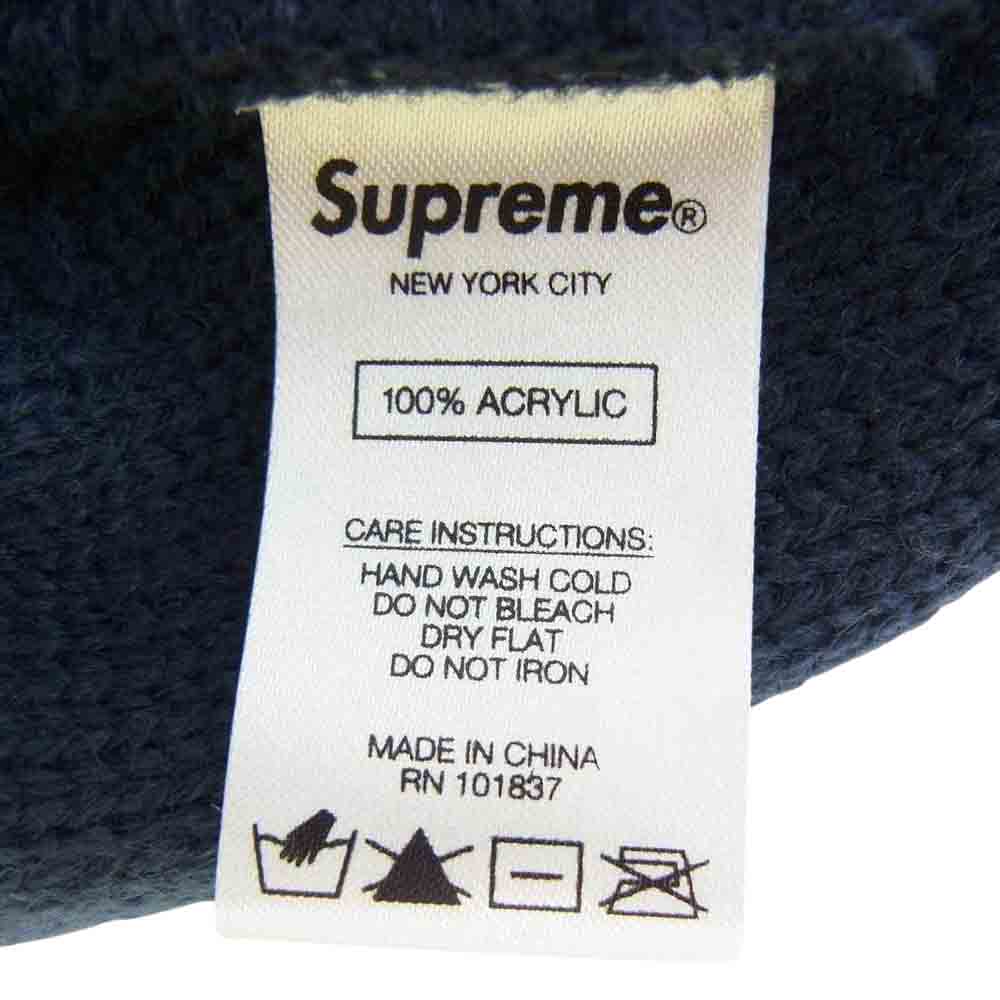 Supreme シュプリーム 19AW Basket Weave Beanie バスケット ウィーブ ビーニー 帽子 ダークネイビー系【中古】