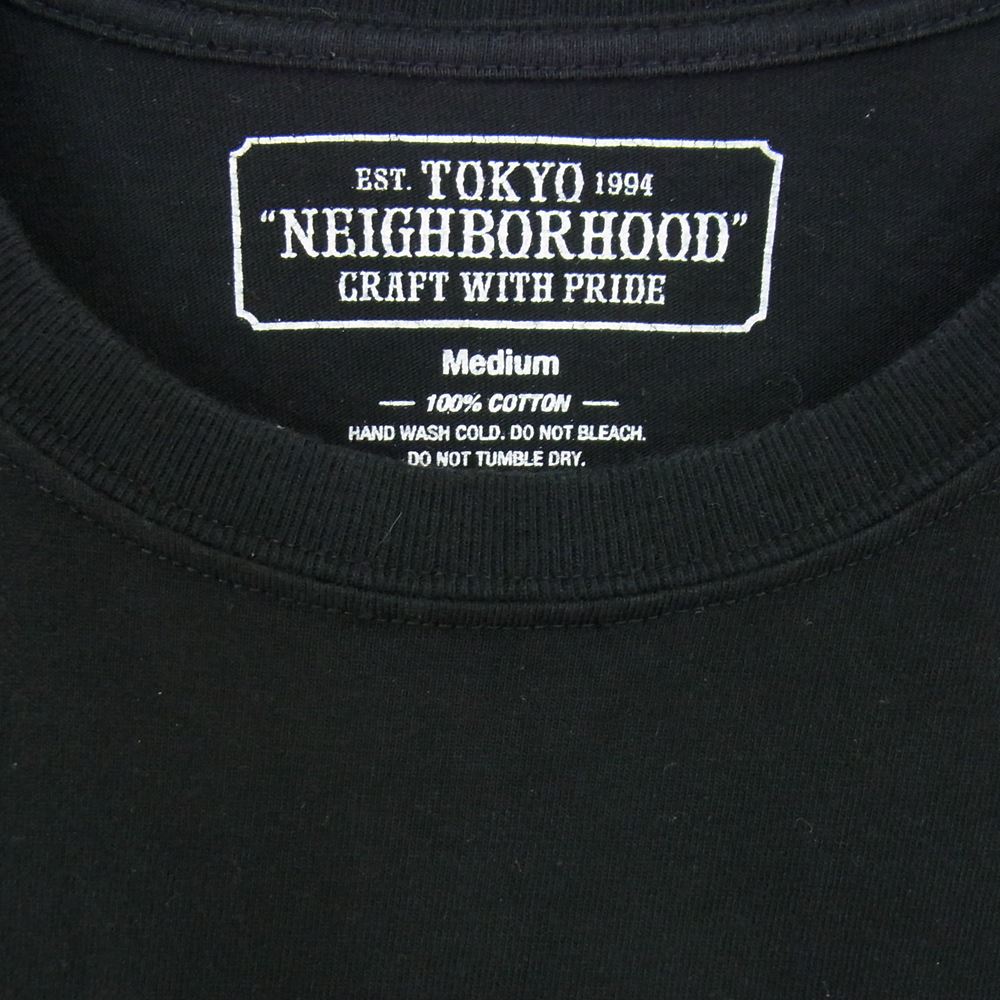 NEIGHBORHOOD ネイバーフッド 201PCNH-ST01S REVERSE LOGO CI C-TEE リバース ロゴ 半袖 Tシャツ ブラック系 M【中古】
