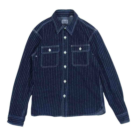 フラットヘッド 7012W WABASH WORK SHIRT ウォバッシュワークシャツ インディゴブルー系 36【中古】
