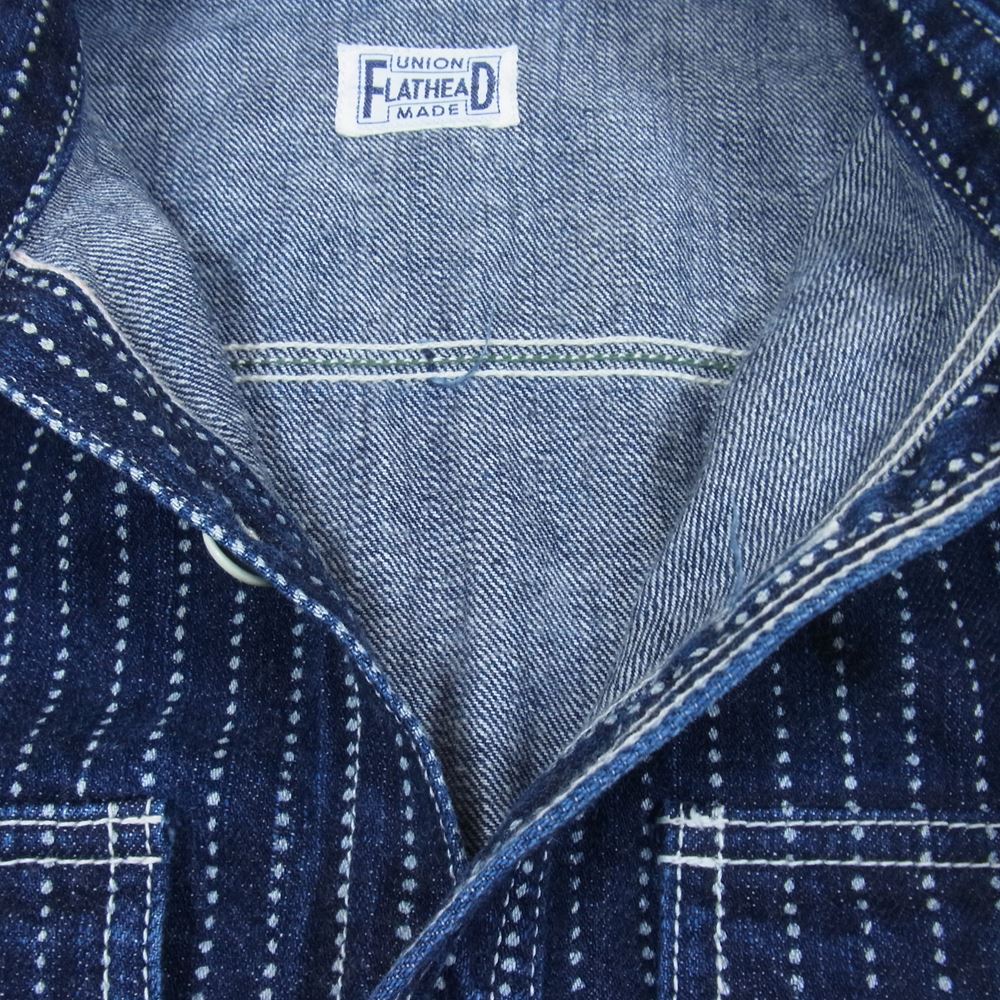 フラットヘッド 7012W WABASH WORK SHIRT ウォバッシュワークシャツ インディゴブルー系 36【中古】