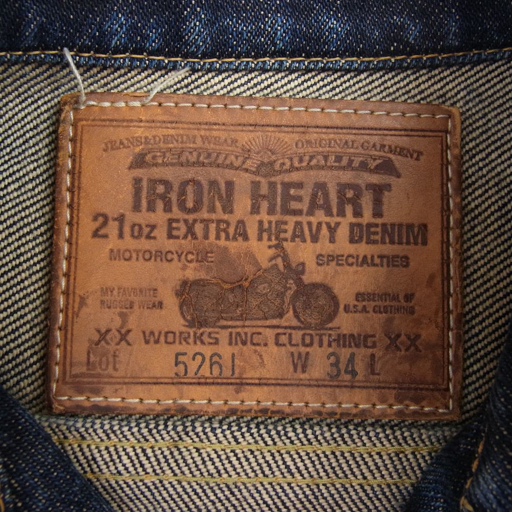 IRON HEART アイアンハート Lot 5261 EXTRA HEAVY DENIM デニムジャケット インディゴブルー系 34【中古】