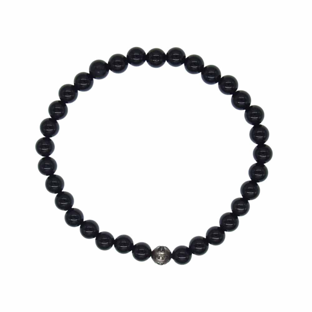CHROME HEARTS クロムハーツ（原本無） BRACELET BEAD 6mm ビーズブレスレット ブラック系【中古】