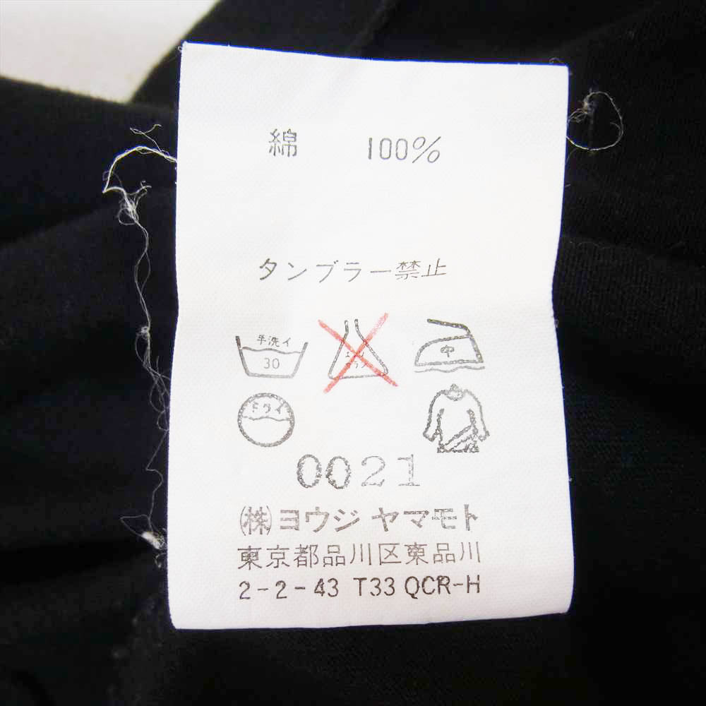 Yohji Yamamoto POUR HOMME ヨウジヤマモトプールオム 03SS HQ-T84-061 yy＆03刺繍 ラグランスリーブ Vネック 半袖カットソー ブラック系 3【中古】