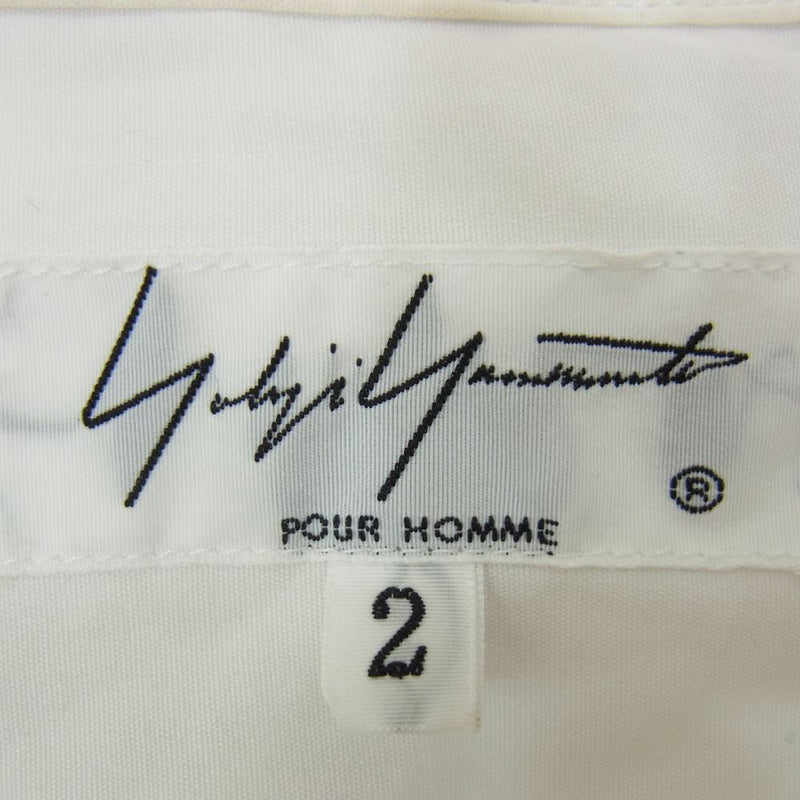 Yohji Yamamoto POUR HOMME ヨウジヤマモトプールオム 18AW HV-B06-001 右前切り替え 環縫い 長袖シャツ ホワイト系 2【中古】