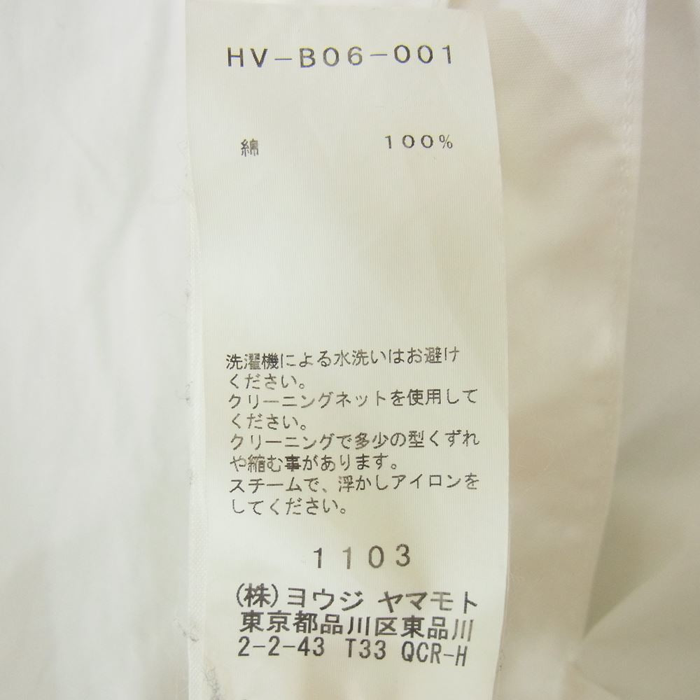 Yohji Yamamoto POUR HOMME ヨウジヤマモトプールオム 18AW HV-B06-001 右前切り替え 環縫い 長袖シャツ ホワイト系 2【中古】