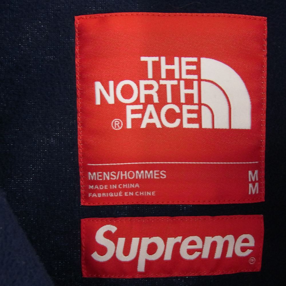 Supreme シュプリーム 21AW NA521001 × The North Face Bleached Denim Print Fleece Jacket Indigo ノースフェイス フリース ジャケット ブルー系 M【美品】【中古】