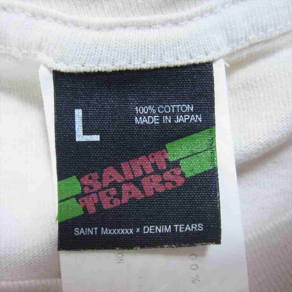 セントマイケル 22SS SM-S22-0000-062 DENIM TEARS HOODIE SS TEE HOLY STATE ホーリーステイト 半袖 Tシャツ オフホワイト系 L【新古品】【未使用】【中古】