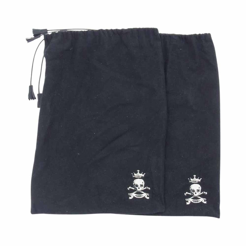 バーカー BLACK 英国製 スカルメダリオン レザー ベルト ブーツ ブラック系 UK8【中古】