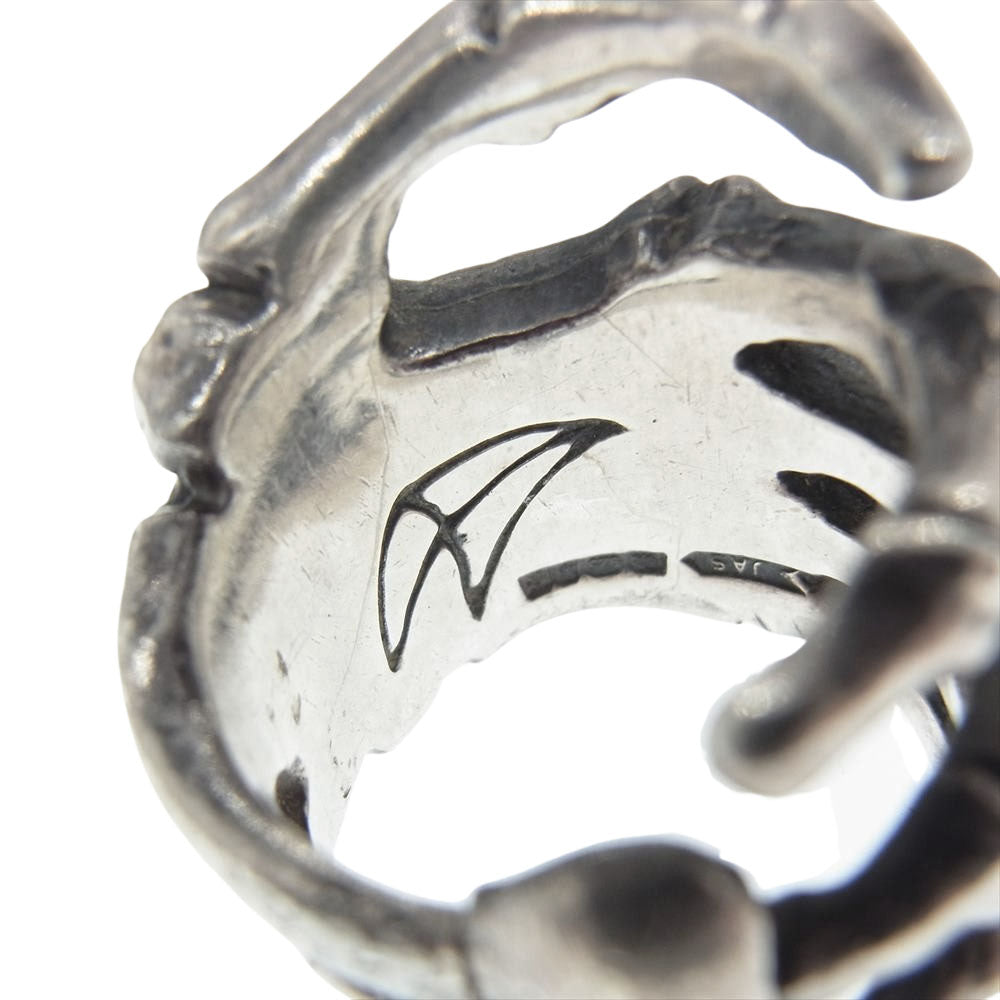 CRAZY PIG クレイジーピッグ ボーン ハンド リング シルバー系【中古】