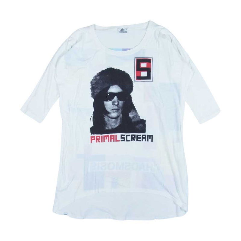 HYSTERIC GLAMOUR ヒステリックグラマー 0161CL05 PRIMAL SCREAM 変形 ロングスリーブ カットソー ホワイト系 FREE【中古】